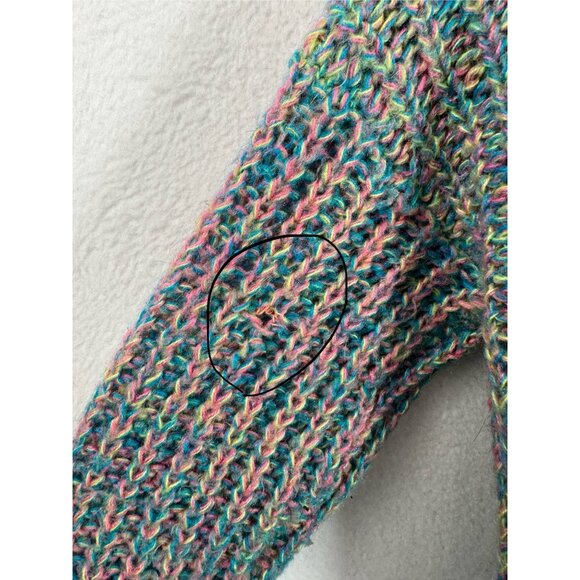 VTG Wet seal oversized wool blend lagen colorful cardigan 90s sz M - Picture 5 of 7